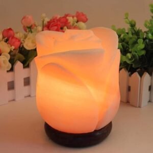 Rose Shaped Pink Himalayan Salt Lamp – Handcrafted Flower Salt Lamp in a Soft, Floral Glow