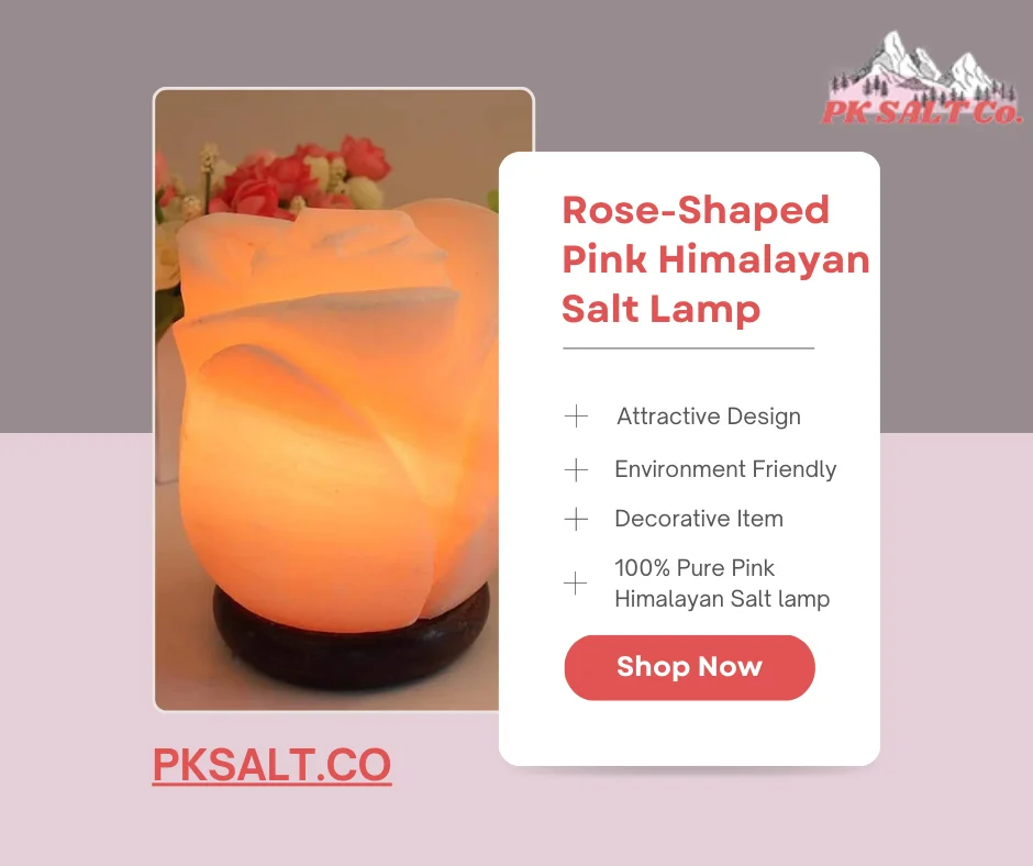 Rose Shaped Pink Himalayan Salt Lamp – Handcrafted Flower Salt Lamp in a Soft, Floral Glow - Image 3