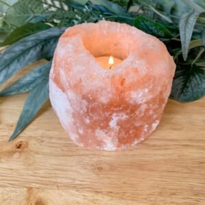 Raw Aura Natural Himalayan Pink Salt Candle Holder